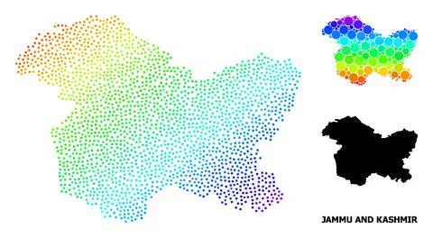 Vector Spectral Pixel Map of Jammu and Kashmir State 스톡 일러스트