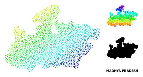 Vector Spectral Pixel Map of Madhya Pradesh State イラスト素材