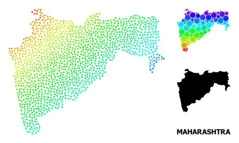 Vector Spectral Pixel Map of Maharashtra State 스톡 일러스트