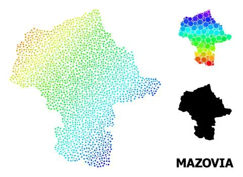 Vector Spectral Pixel Map of Mazovia Province イラスト素材