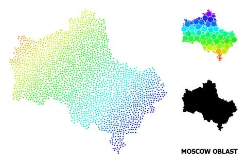 Vector Spectral Pixel Map of Moscow Region 스톡 일러스트