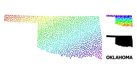Vector Spectral Pixel Map of Oklahoma State Illustrazione stock