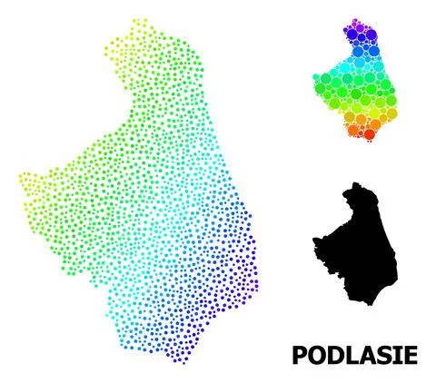 Vector Spectral Pixel Map of Podlasie Province イラスト素材
