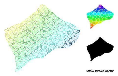 Vector Spectral Pixel Map of Small Inagua Island 스톡 일러스트