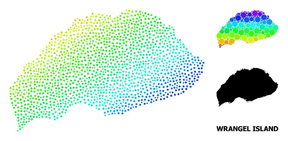 Vector Spectral Pixel Map of Wrangel Island イラスト素材