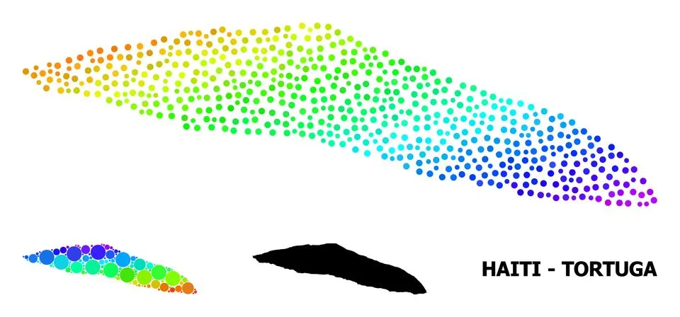 Vector Spectrum Dot Map of Haiti Tortuga Island Ilustración de archivo