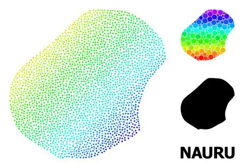 Vector Spectrum Dot Map of Nauru 스톡 일러스트