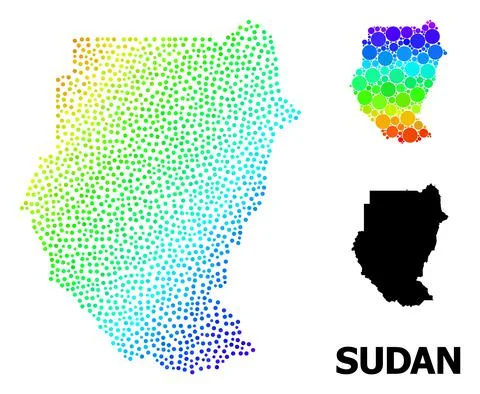 Vector Spectrum Dot Map of Sudan Stock Illustration
