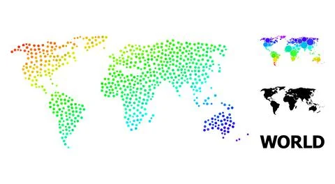Vector Spectrum Dot Map of World Stock Illustration