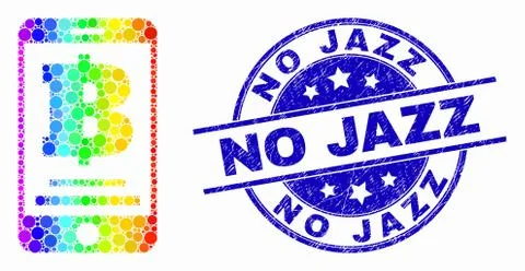 Vector Spectrum Dot Mobile Bank Icon and Grunge No Jazz Watermark 스톡 일러스트