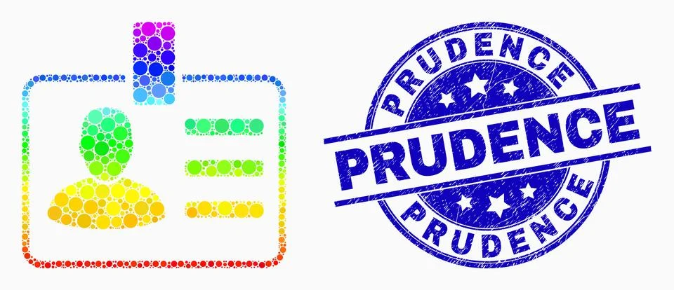 Vector Spectrum Dot User Badge Icon and Grunge Prudence Watermark Illustrazione stock