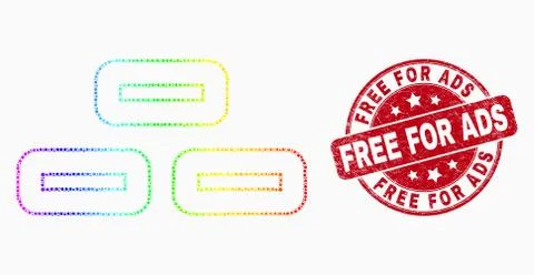 Vector Spectrum Dotted Bricks Icon and Grunge Free for Ads Watermark Stock Illustration