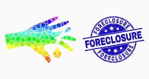Vector Spectrum Dotted Hand Wound Icon and Scratched Foreclosure Watermark Stock Illustration