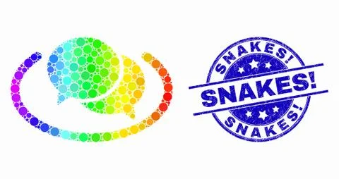 Vector Spectrum Dotted Social Network Messages Icon and Distress Snakes Stock Illustration
