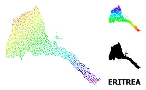 Vector Spectrum Gradient Dot Map of Eritrea イラスト素材