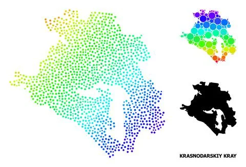 Vector Spectrum Gradient Dot Map of Krasnodarskiy Kray イラスト素材