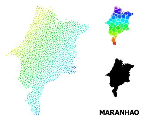 Vector Spectrum Gradient Dot Map of Maranhao State イラスト素材