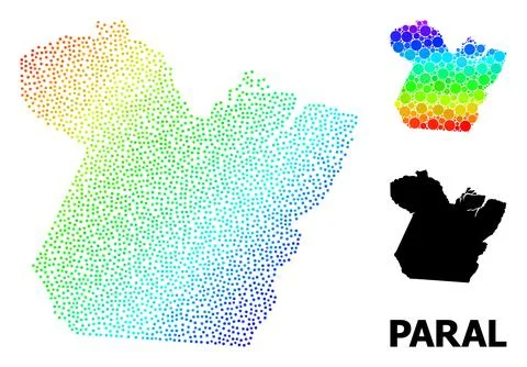 Vector Spectrum Gradient Dot Map of Paral State Stock Illustration