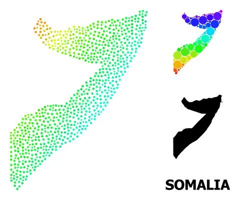 Vector Spectrum Gradient Dot Map of Somalia イラスト素材