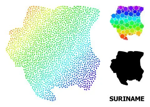 Vector Spectrum Gradient Dot Map of Suriname イラスト素材