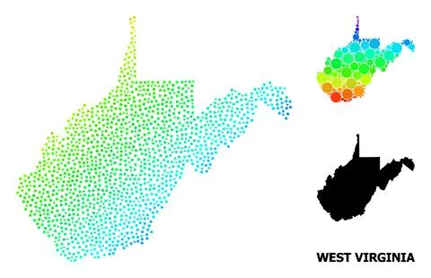 Vector Spectrum Gradient Dot Map of West Virginia State イラスト素材