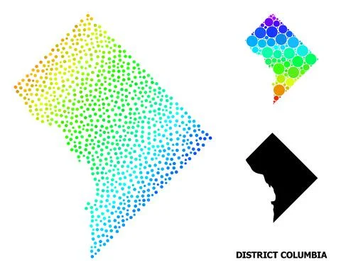 Vector Spectrum Gradient Dotted Map of District Columbia イラスト素材