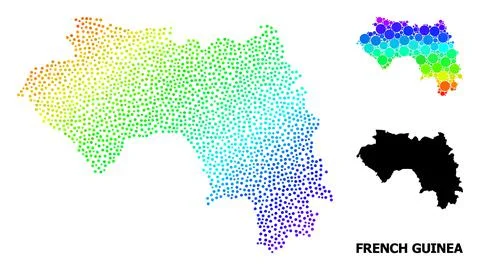 Vector Spectrum Gradient Dotted Map of French Guinea イラスト素材