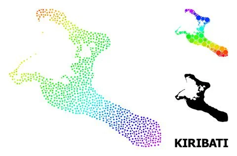 Vector Spectrum Gradient Dotted Map of Kiribati Island イラスト素材