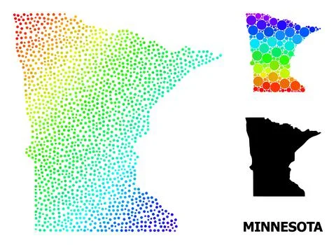 Vector Spectrum Gradient Dotted Map of Minnesota State イラスト素材