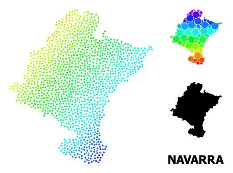 Vector Spectrum Gradient Dotted Map of Navarra Province イラスト素材