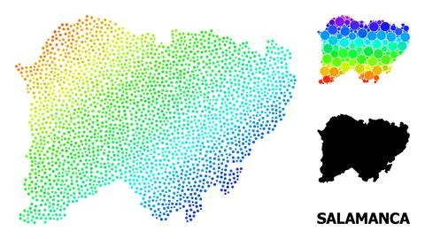 Vector Spectrum Gradient Dotted Map of Salamanca Province Stockillustratie
