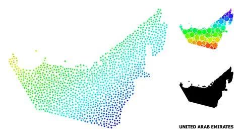 Vector Spectrum Gradient Dotted Map of United Arab Emirates イラスト素材
