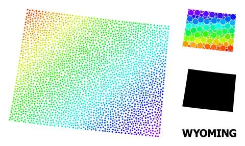 Vector Spectrum Gradient Dotted Map of Wyoming State イラスト素材