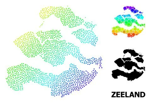 Vector Spectrum Gradient Dotted Map of Zeeland Province Illustrazione stock
