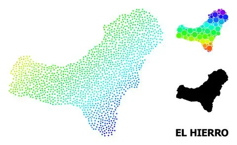 Vector Spectrum Gradient Pixel Map of El Hierro Island イラスト素材