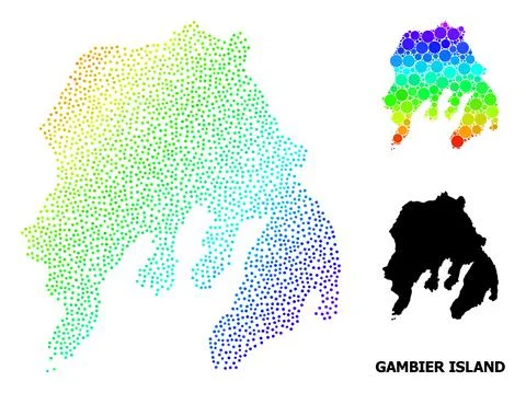 Vector Spectrum Gradient Pixel Map of Gambier Island イラスト素材