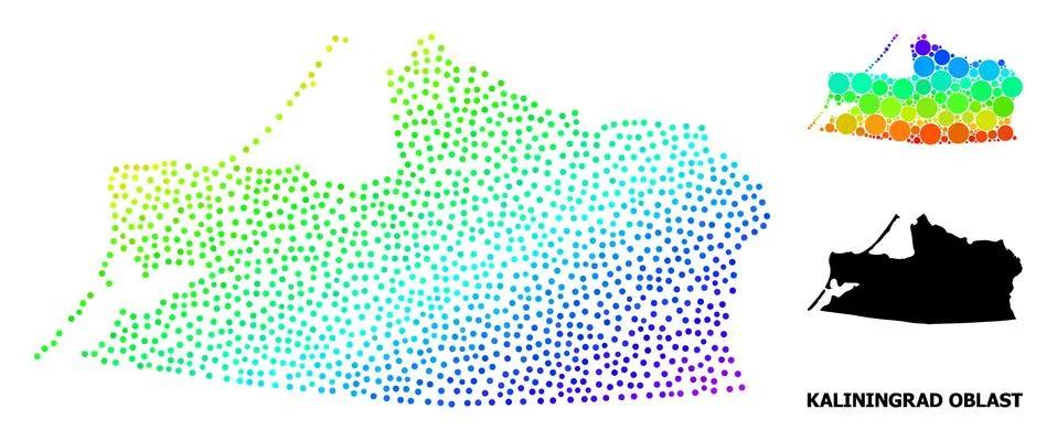 Vector Spectrum Gradient Pixel Map of Kaliningrad Region イラスト素材
