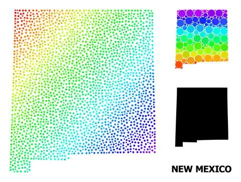 Vector Spectrum Gradient Pixel Map of New Mexico State イラスト素材