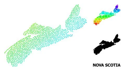 Vector Spectrum Gradient Pixel Map of Nova Scotia Province イラスト素材