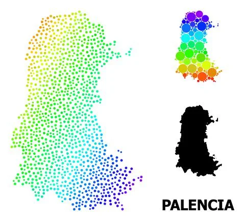 Vector Spectrum Gradient Pixel Map of Palencia Province イラスト素材