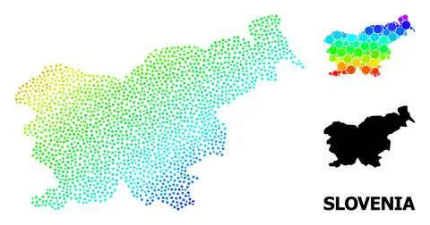 Vector Spectrum Gradient Pixel Map of Slovenia イラスト素材