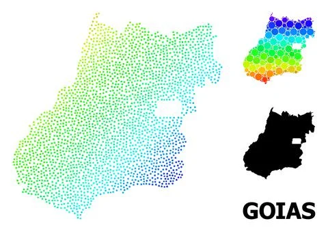Vector Spectrum Gradient Pixelated Map of Goias State イラスト素材