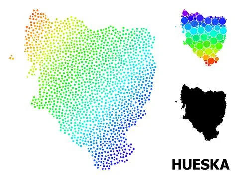 Vector Spectrum Gradient Pixelated Map of Hueska Province イラスト素材
