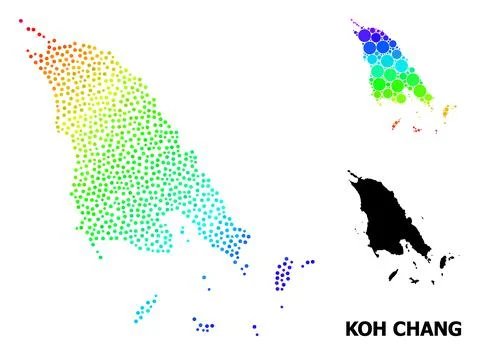 Vector Spectrum Gradient Pixelated Map of Koh Chang イラスト素材