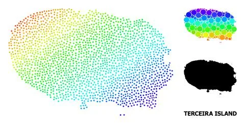 Vector Spectrum Gradient Pixelated Map of Terceira Island イラスト素材