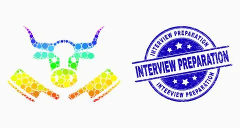 Vector Spectrum Pixel Butchery Blade Tools Icon and Distress Interview Stock Illustration