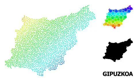 Vector Spectrum Pixel Map of Gipuzkoa Province イラスト素材