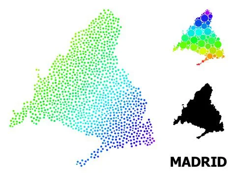 Vector Spectrum Pixel Map of Madrid Province 스톡 일러스트
