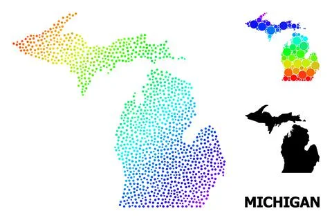 Vector Spectrum Pixel Map of Michigan State イラスト素材