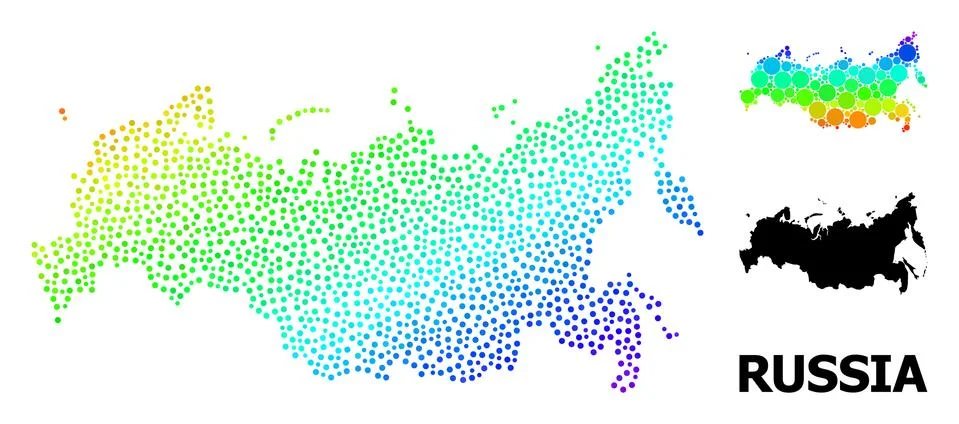 Vector Spectrum Pixel Map of Russia イラスト素材